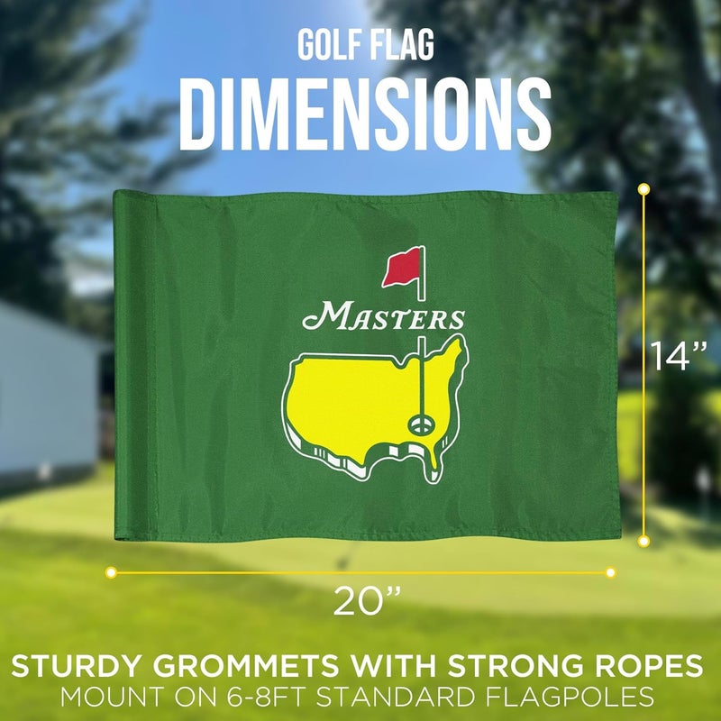 COGOLFING Golf Flag with Tube, Double-Side Printed Augusta National Flag, 420D Nylon Golf Pin Flags, Putting Green Flags for Golf Course Driving Range Collection, 14" H x 20" L, Green - Image 4
