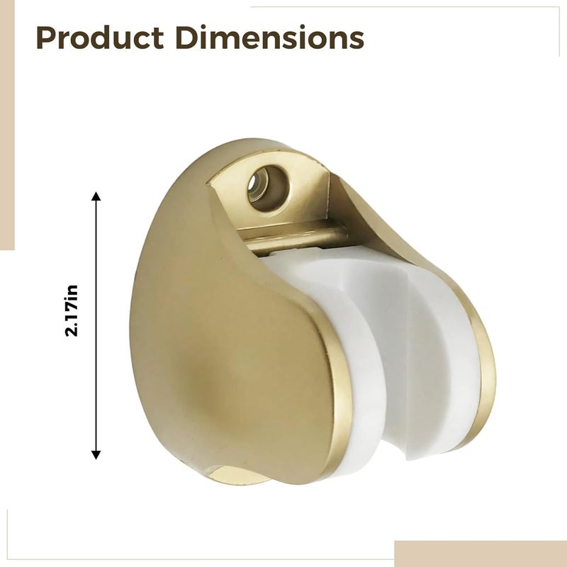 5 Pcs Shower Head Holder, Gold Wall Mount Abs, Features Yuan Bao Base, Angle Adjustable, 2.2 In / 5.5 Cm Hole Spacing - Image 2