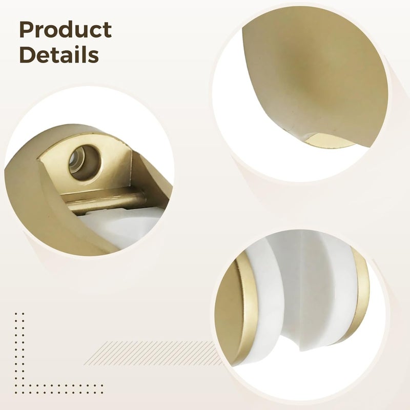 5 Pcs Shower Head Holder, Gold Wall Mount Abs, Features Yuan Bao Base, Angle Adjustable, 2.2 In / 5.5 Cm Hole Spacing - Image 4