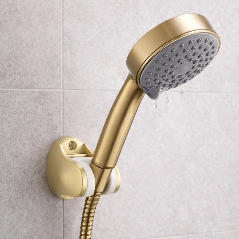 5 Pcs Shower Head Holder, Gold Wall Mount Abs, Features Yuan Bao Base, Angle Adjustable, 2.2 In / 5.5 Cm Hole Spacing - Image 3