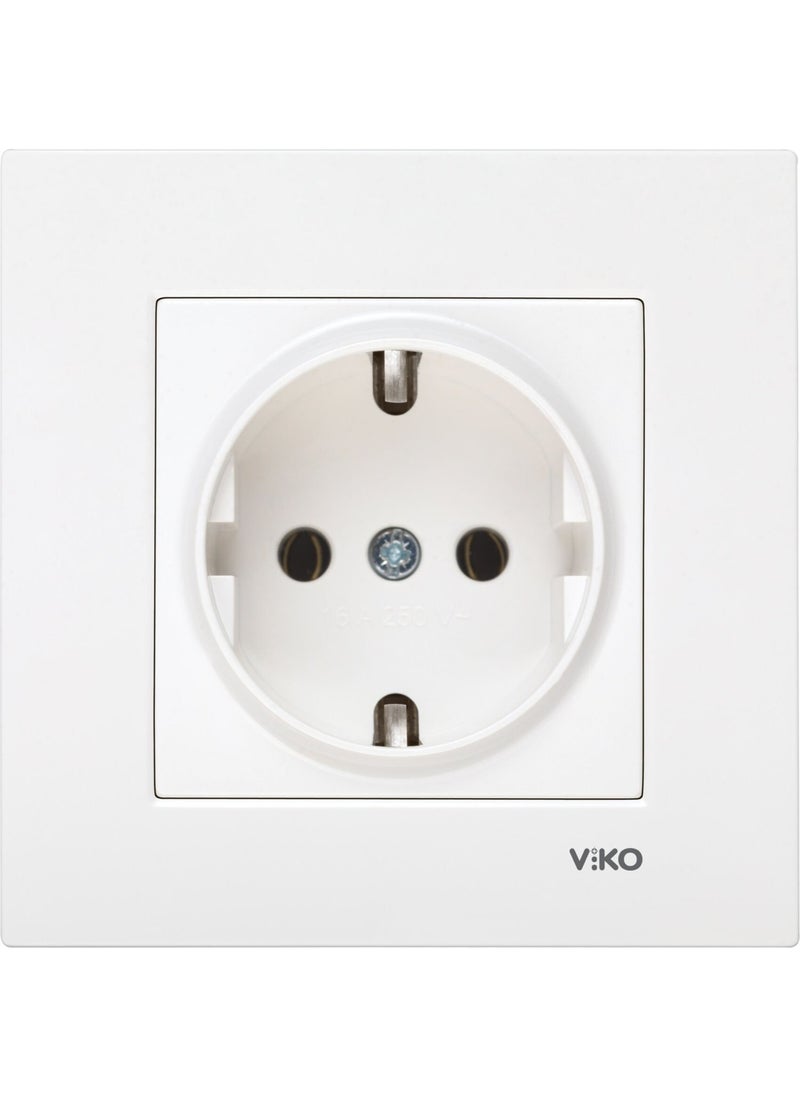 Viko Karre White Grounded Socket with Frame 