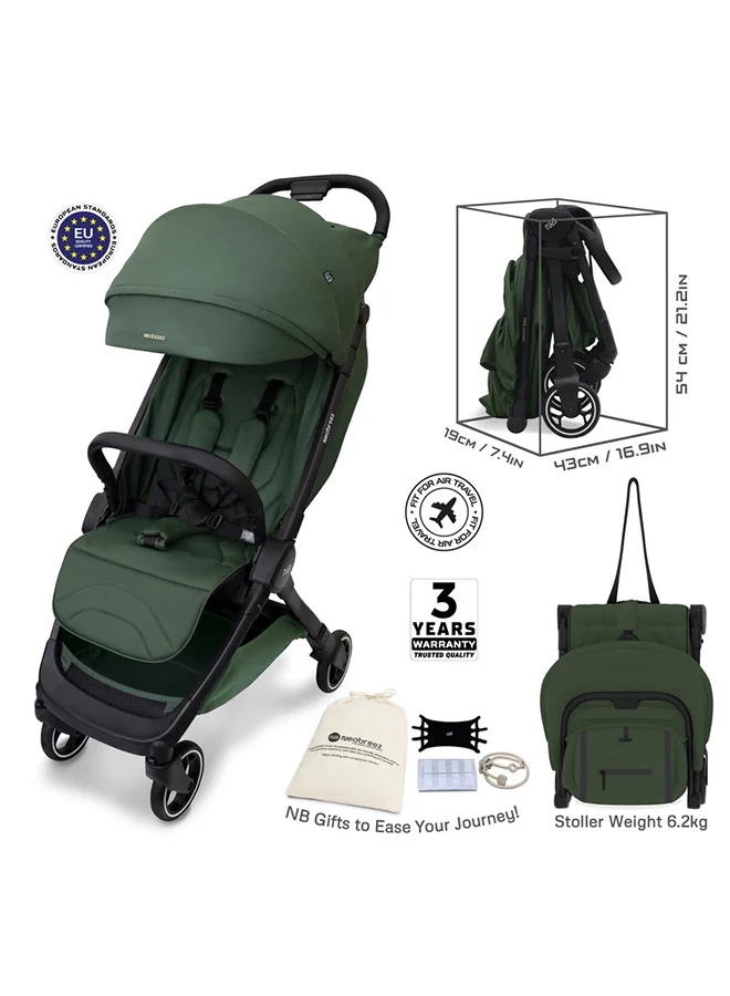 neobreez DECA Ultra-Lightweight Cabin Size Approved Compact Travel Stroller,  Foldable Toddler Kids Baby Trolley, Quick Fold Open Pushchair, Waterproof UPF 50+ Canopy, 0-4yrs,  22kg,  3yrs Warranty