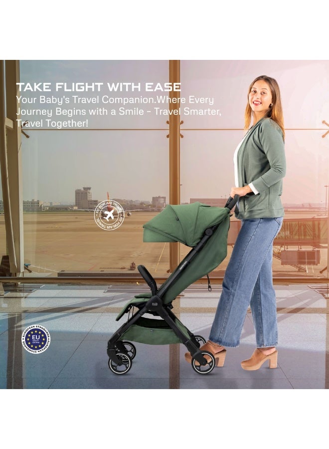 نيوبريز عربة أطفال للسفر خفيفة الوزن من دي سي إيه، معتمدة لحجم المقصورة، قابلة للطي، عربة أطفال سريعة الفتح، مظلة مقاومة للماء بعامل حماية +، ضمان  سنوات - Image 5