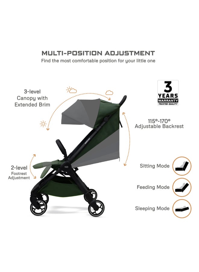 neobreez DECA Ultra-Lightweight Cabin Size Approved Compact Travel Stroller,  Foldable Toddler Kids Baby Trolley, Quick Fold Open Pushchair, Waterproof UPF 50+ Canopy, 0-4yrs,  22kg,  3yrs Warranty - Image 3