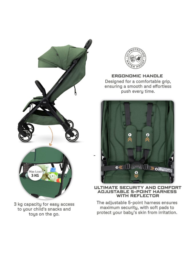 neobreez DECA Ultra-Lightweight Cabin Size Approved Compact Travel Stroller,  Foldable Toddler Kids Baby Trolley, Quick Fold Open Pushchair, Waterproof UPF 50+ Canopy, 0-4yrs,  22kg,  3yrs Warranty - Image 4