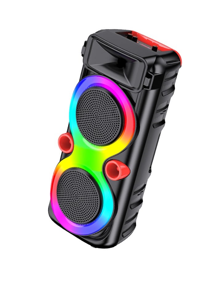 DLC BT HI FI Portable Speaker with Led Rotating Light 2X8" INCH - MICE + REMOTE CONTROL - USB - AUX - MEMORY CARD FM Radio Model -DLC-32292  - Image 3