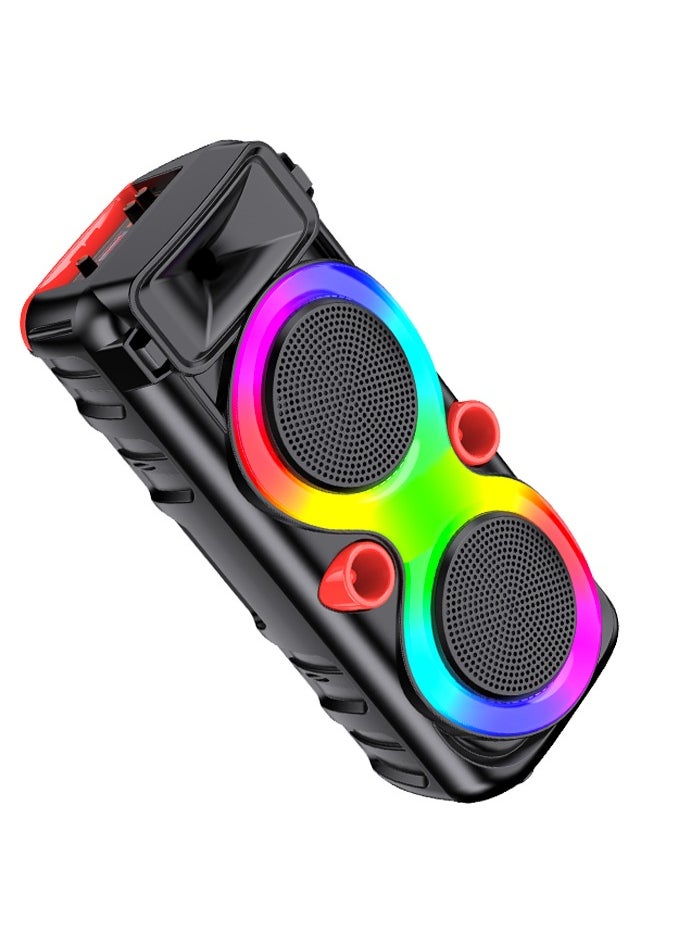 DLC BT HI FI Portable Speaker with Led Rotating Light 2X8" INCH - MICE + REMOTE CONTROL - USB - AUX - MEMORY CARD FM Radio Model -DLC-32292  - Image 5