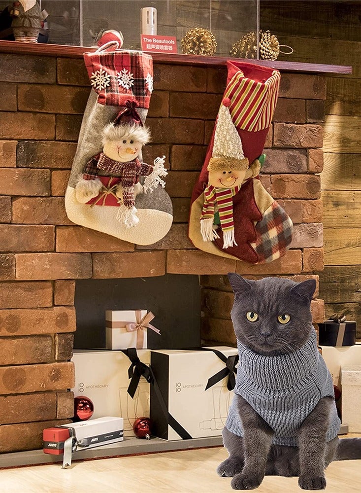 Warm Knitted Cat Sweater, Turtleneck Sleeveless Outfit for Cats  Small Dogs, Perfect Winter Clothes for Cold Season (L)  - Image 5