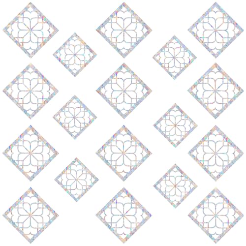 AREAWA 18 pcs Window Decals for Bird Strikes - Anti-Collision Window Decals to Save Birds from Window Collisions,Non Adhesive Reusable Vinyl Rainbow Window Stickers - Image 1
