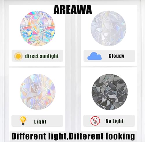 AREAWA 18 pcs Window Decals for Bird Strikes - Anti-Collision Window Decals to Save Birds from Window Collisions,Non Adhesive Reusable Vinyl Rainbow Window Stickers - Image 5