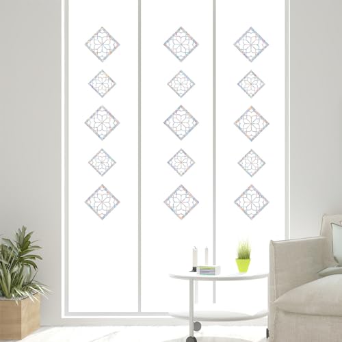 AREAWA 18 pcs Window Decals for Bird Strikes - Anti-Collision Window Decals to Save Birds from Window Collisions,Non Adhesive Reusable Vinyl Rainbow Window Stickers - Image 4