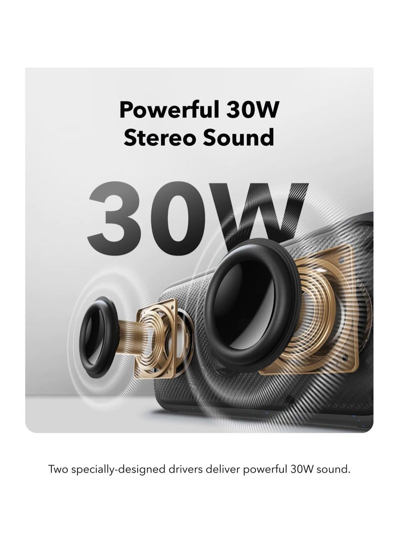 Soundcore Motion 300 Wireless Hi-Res Bluetooth Speaker with BassUp, Portable Speaker with SmartTune Technology, 30W Stereo Sound, IPX7 Waterproof, Detachable Strap, for Backyard, Camping and Hiking Black - Image 3