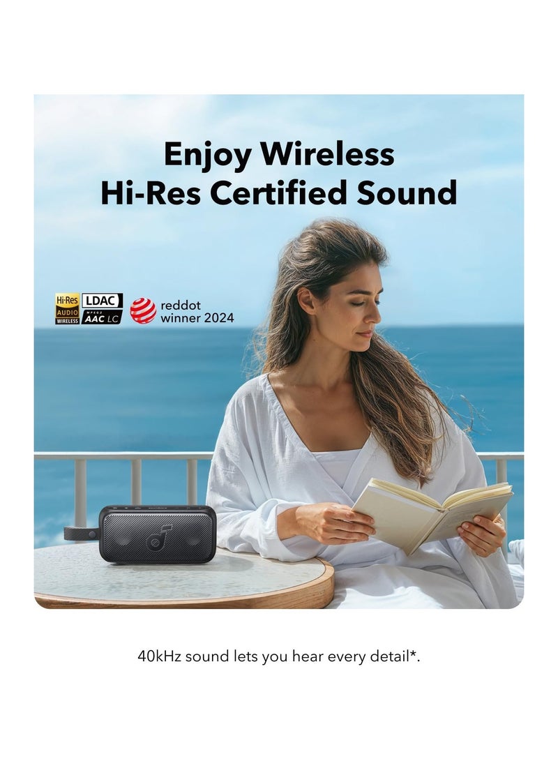 Soundcore Motion 300 Wireless Hi-Res Bluetooth Speaker with BassUp, Portable Speaker with SmartTune Technology, 30W Stereo Sound, IPX7 Waterproof, Detachable Strap, for Backyard, Camping and Hiking Black - Image 2