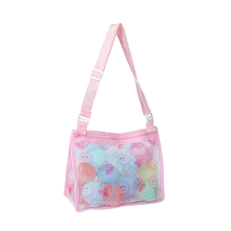 Kids Toy Storage Beach Tote Bag Pink Jellyfish