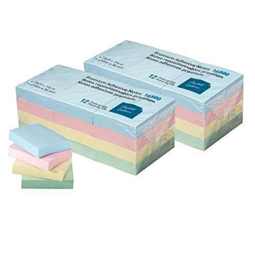 Klingy Sticky Notes, Mini Self-Stick Memo Notes - Self Adhesive - 1 ½ X 2 Inches - 100 Sheets Per Pad, 24 Pads Per Pack - Premium Quality - for Home, Office, School (Pastel) - Image 2