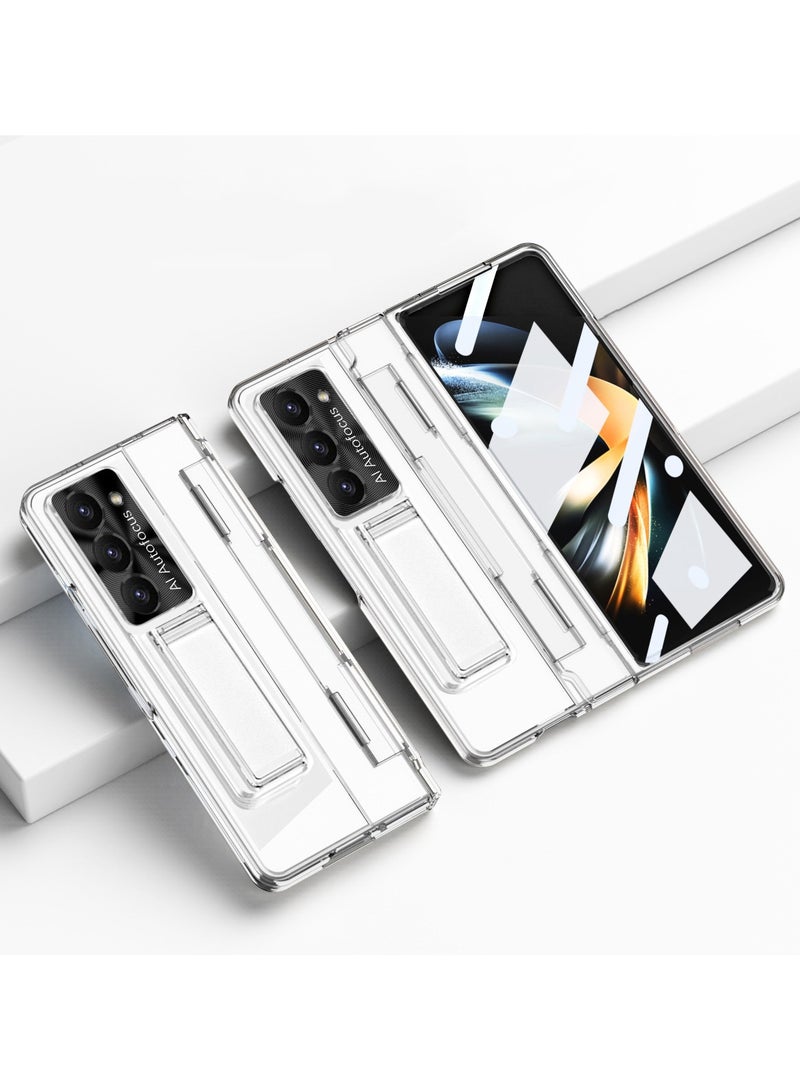 general Case for Samsung Galaxy Z Fold 7, Drop-Proof Ultra Thin Hinge Folding Shockproof Cover, with Built-in Kickstand  Tempered Glass Screen Protector Case