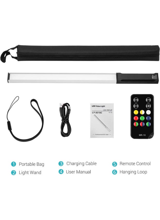 SHOPI Photography Lamp Portable RGB Handheld LED Video Light Wand 10W 9 Colors 7 Light Effects Universal with Remote Control  - Image 2