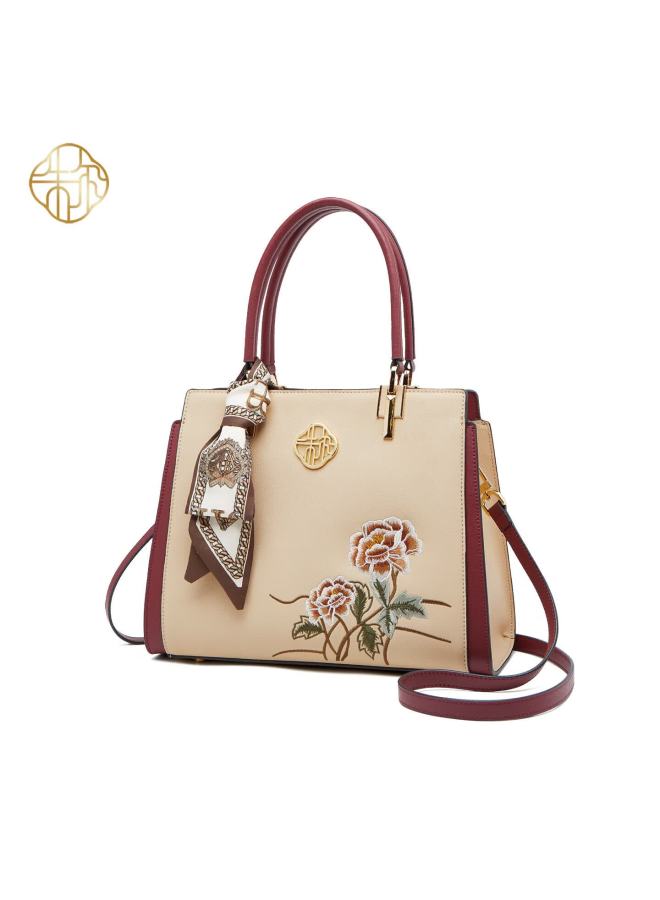 ZOOLER Zhur Women's Bag New Chinese Style Embroidered Cowhide Handbag Practical Birthday Gift For Mom - Image 3
