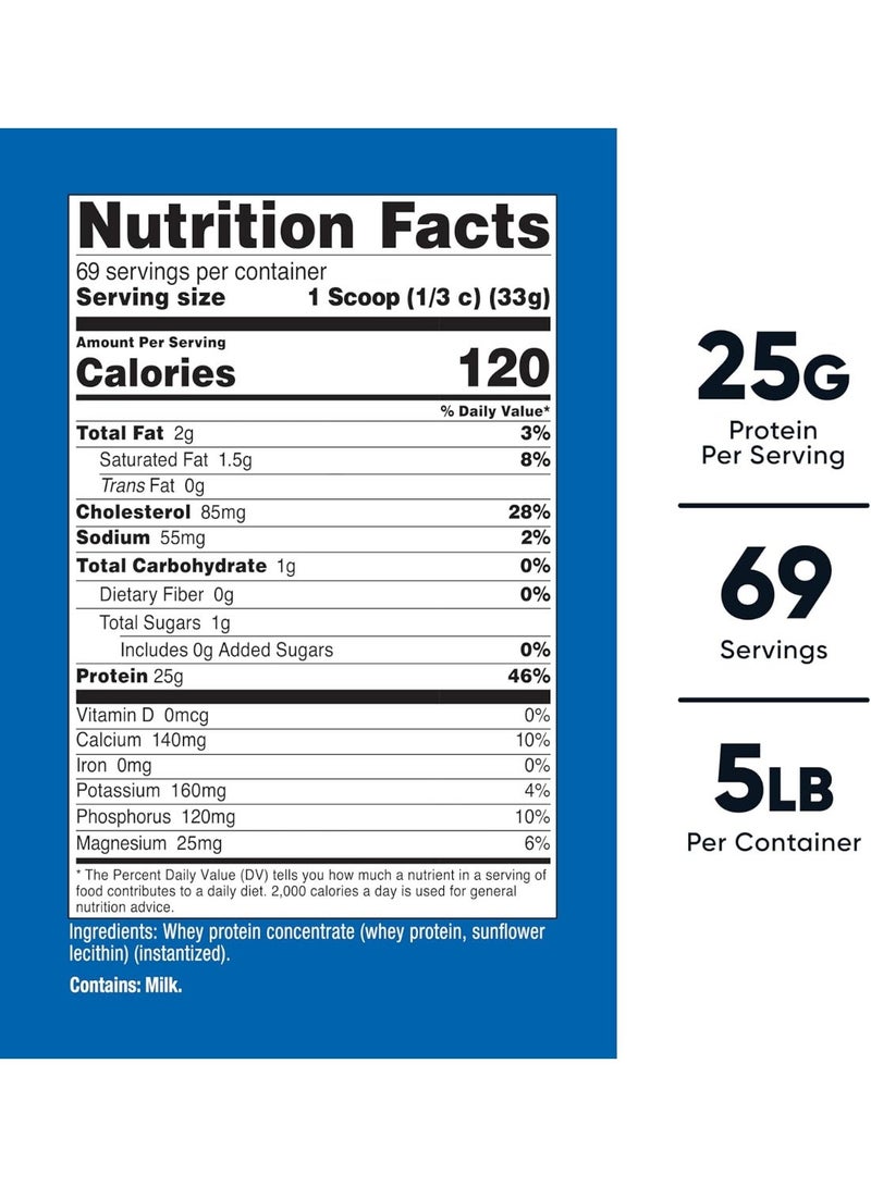 Nutricost مركز بروتين مصل اللبن (بدون نكهة) 5 رطل - Image 2