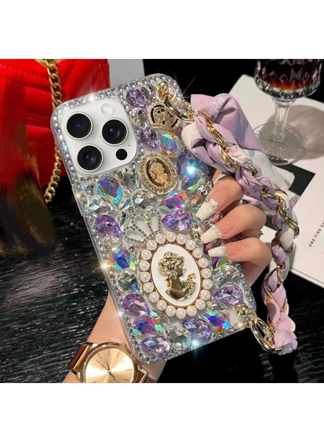 erorex Case For iPhone 12 Pro Handmade Diamond Purple Gemstone Scarf Bracelet PC Phone Case - Image 1