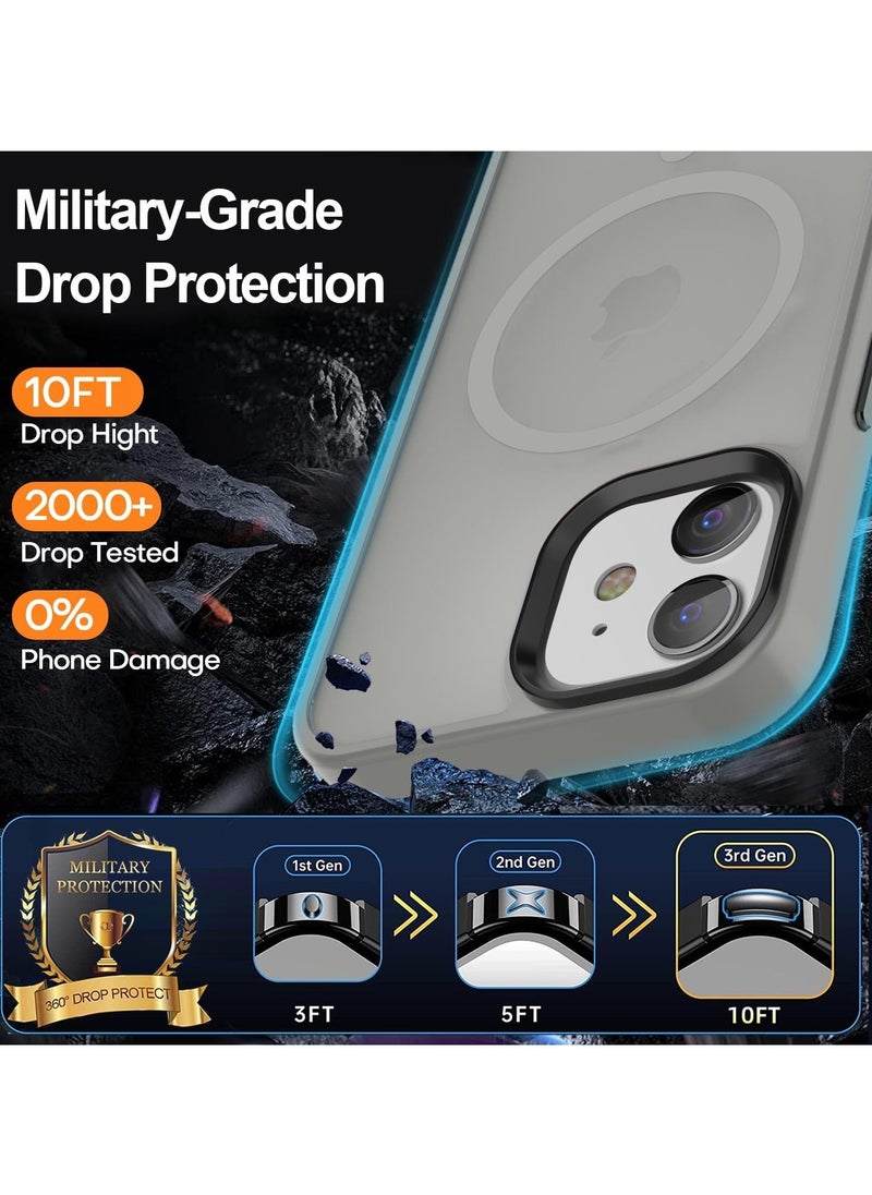 Generic Magnetic Case For iPhone 12/12 Pro Case Compatible with MagSafe Military Grade Protection Shockproof Translucent Matte Case Anti Scratch Shockproof Phone Case (Titanium)  - Image 3