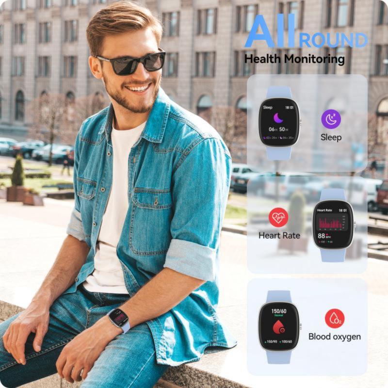 Smartwatch Fitness Tracker: 1.69” Large Blue Screen, 24/7 Health Monitoring - 100+ Sports Modes, IP67 Waterproof Activity Watch for Men Women Android iOS Phones - Image 3