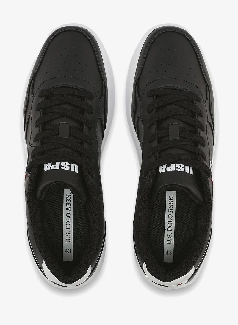 U.S. Polo Assn. black Men's Black Low-Top Sneakers - Lightweight Classic Lace-Up Design, Comfortable for Everyday Outfits for Men | Best Price UAE