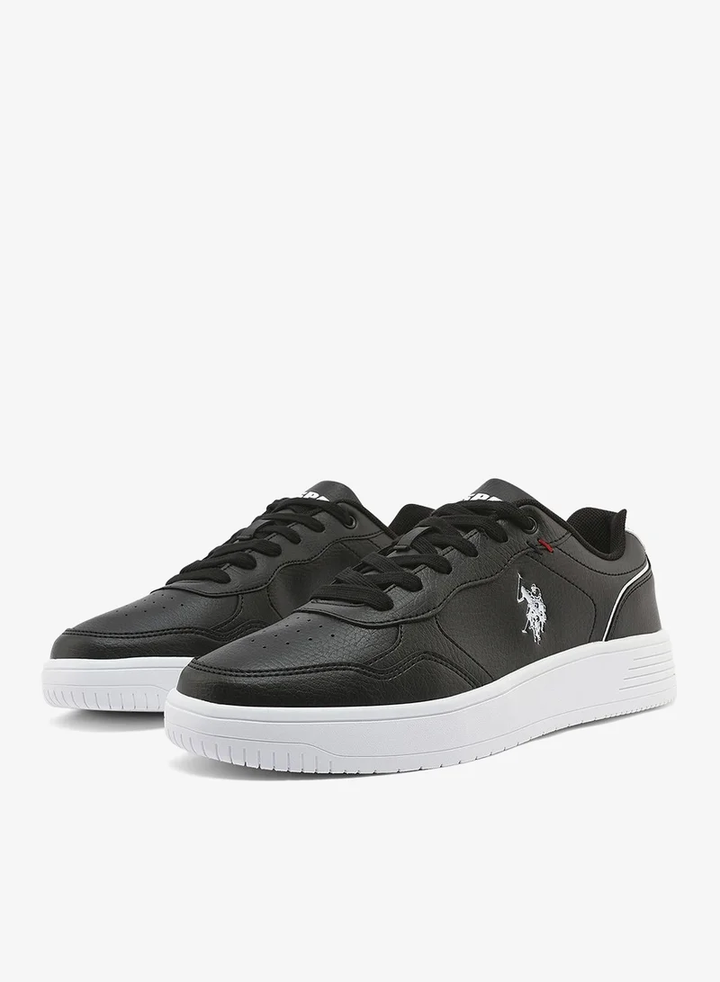 U.S. Polo Assn. black Men's Black Low-Top Sneakers - Lightweight Classic Lace-Up Design, Comfortable for Everyday Outfits for Men | Best Price UAE