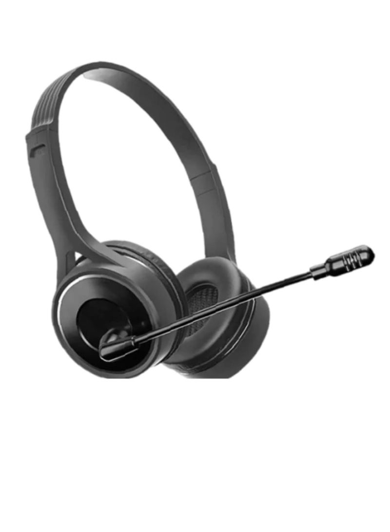 Wireless Bluetooth Headset with Mic and Noise Cancellation Ajustable Headphone and 3.5mm Cable for Gaming - Image 1