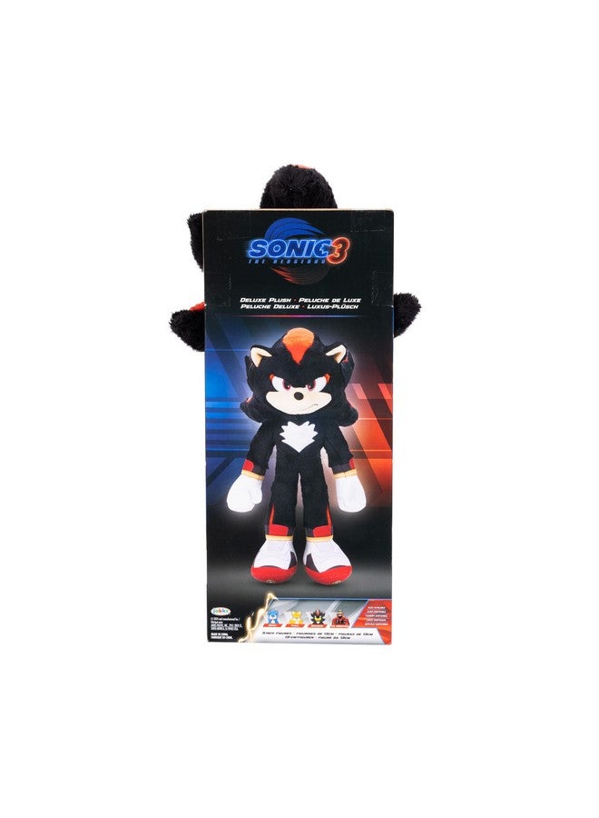 Jakks Pacific Sonic 3 The Hedgehog Deluxe Shadow Plush Toy - 33cm - Officially Licensed Sega Plush Figure - Realistic Details - Sparkling Eyes - Collectible - Ages 3+  - Image 4