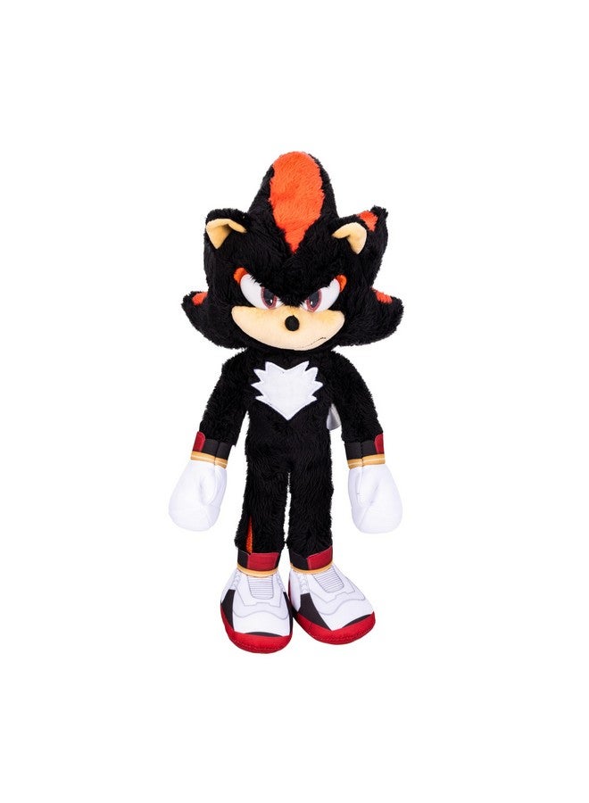Jakks Pacific Sonic 3 The Hedgehog Deluxe Shadow Plush Toy - 33cm - Officially Licensed Sega Plush Figure - Realistic Details - Sparkling Eyes - Collectible - Ages 3+  - Image 1