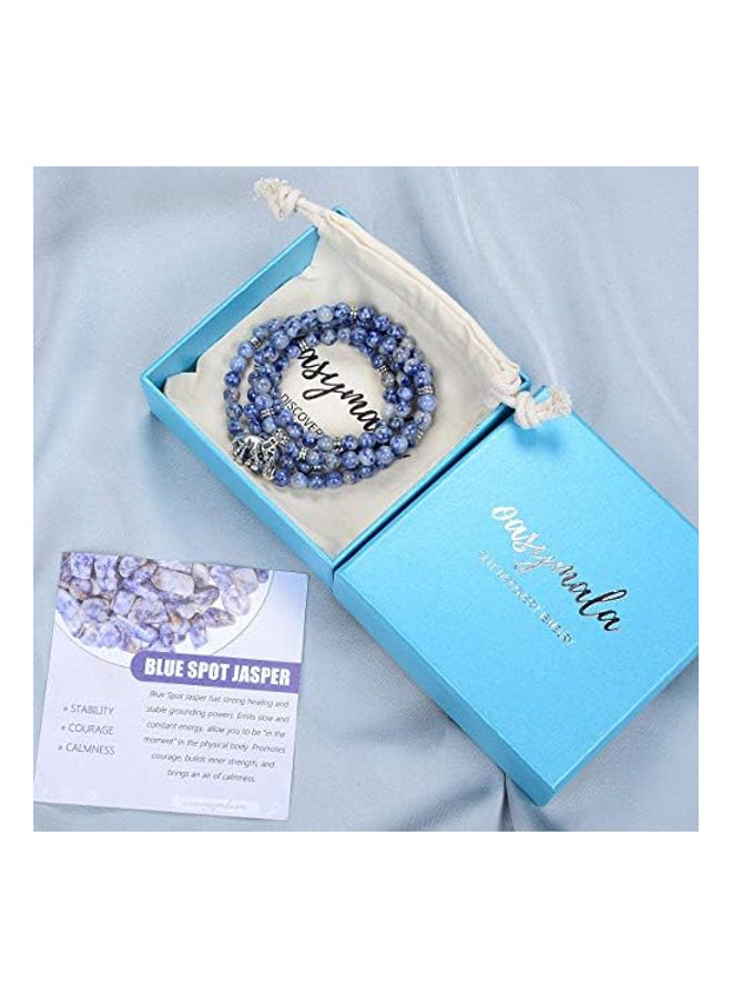 oasymala 108 Mala Quartz Beads Tiny Elephant Lucky Charm Wrap Bracelet Necklace Self Discovery Yoga Inspirational Jewelry, Stone, stone - Image 4
