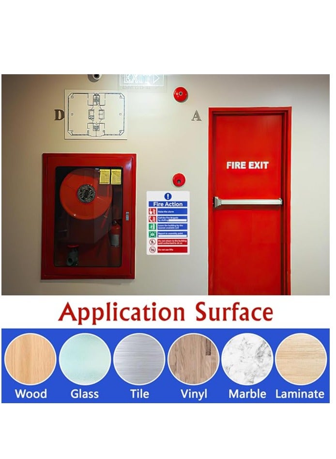 Midwest علامة إشعار إجراءات الحريق، 5 قطع من علامات السلامة من الحريق - رقم الطوارئ، إجراءات الإخلاء، الإبلاغ إلى نقطة التجمع وعلامة إنذار الحريق، 20x30 سم علامة إجراءات الحريق ذاتية اللصق، 5 عبوات - Image 5