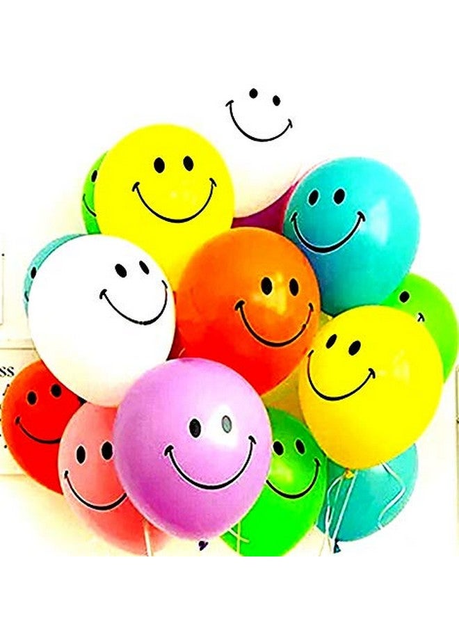 هونج كونج بالونز بالونات HK Balloons Smiley مطبوعة عليها تعبيرات الوجه، 100 قطعة من اللاتكس، بالون أصفر/بالون مبتسم/ديكور عيد ميلاد/بالون عيد ميلاد (مبتسم متعدد الألوان-100) - Image 1
