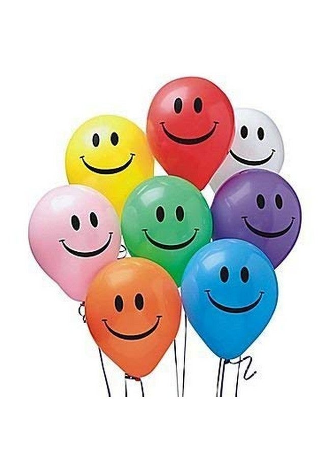 هونج كونج بالونز بالونات HK Balloons Smiley مطبوعة عليها تعبيرات الوجه، 100 قطعة من اللاتكس، بالون أصفر/بالون مبتسم/ديكور عيد ميلاد/بالون عيد ميلاد (مبتسم متعدد الألوان-100) - Image 2