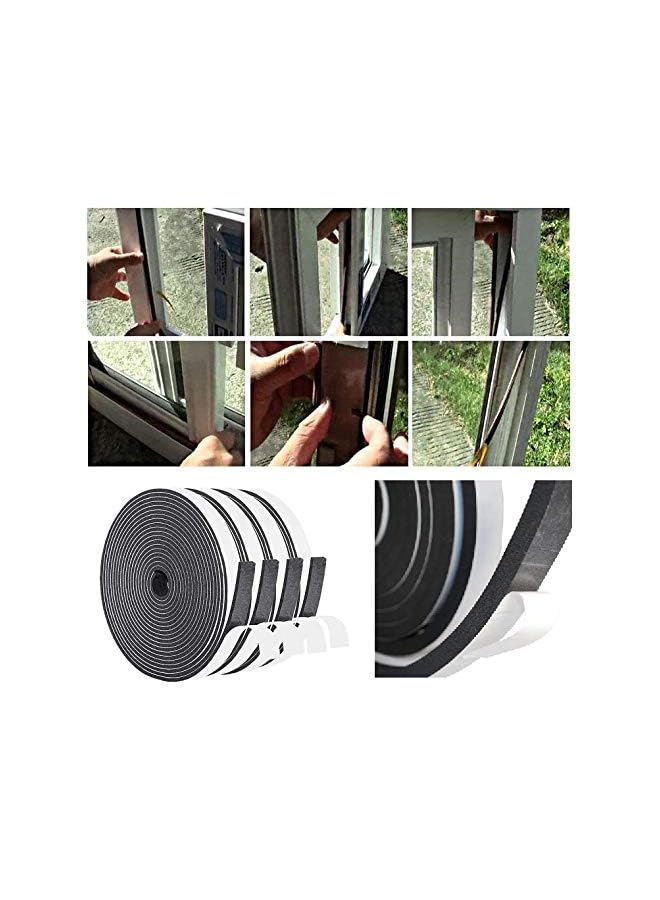erorex شريط مانع للتسرب 4 لفات شريط رغوي ذاتي اللصق شريط مانع لتسرب النوافذ للمنزل مقاوم للطقس وعازل للصوت وعازل للغبار وعازل للصوت - Image 4