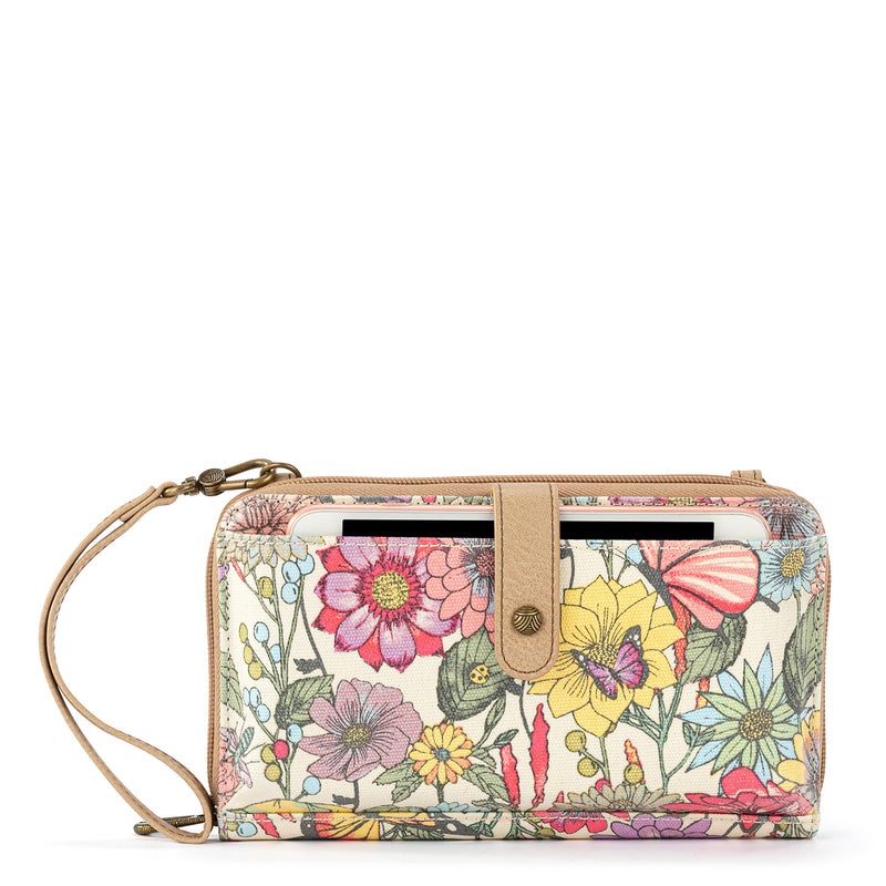 Sakroots Womens Large Smartphone Crossbody Bag In Coated Canvas, Convertible Purse, Pinkberry Bloom, Pinkberry In Bloom - Image 1
