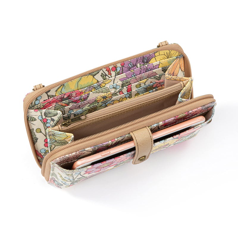 Sakroots Womens Large Smartphone Crossbody Bag In Coated Canvas, Convertible Purse, Pinkberry Bloom, Pinkberry In Bloom - Image 3
