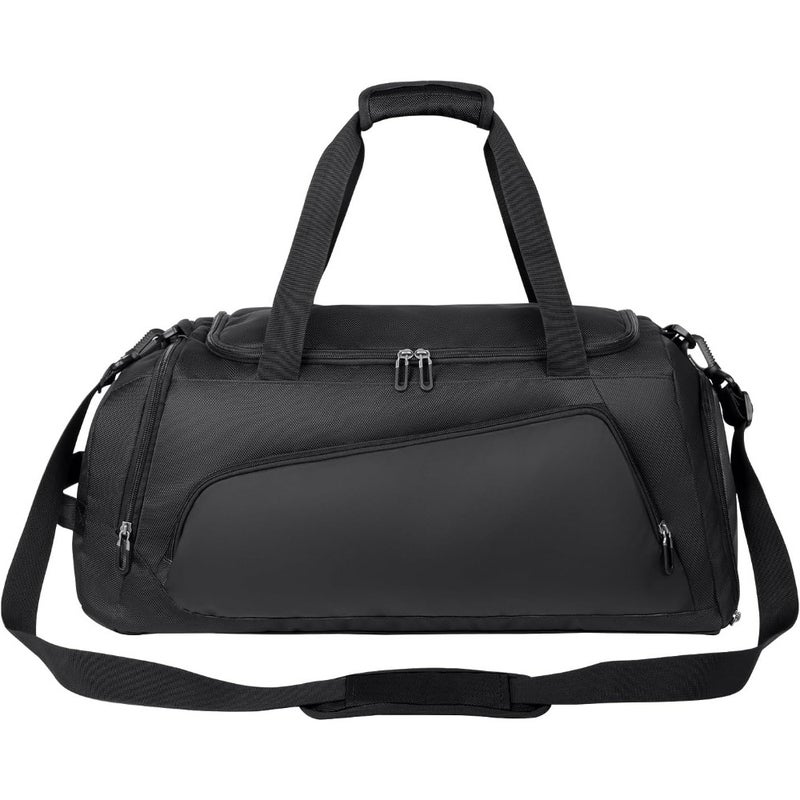 Gym Bag for Fitness Use, Nylon Material, Black Color, Dry/Wet Separation + Shoe Compartment + Water-Resistant Surface - Image 1