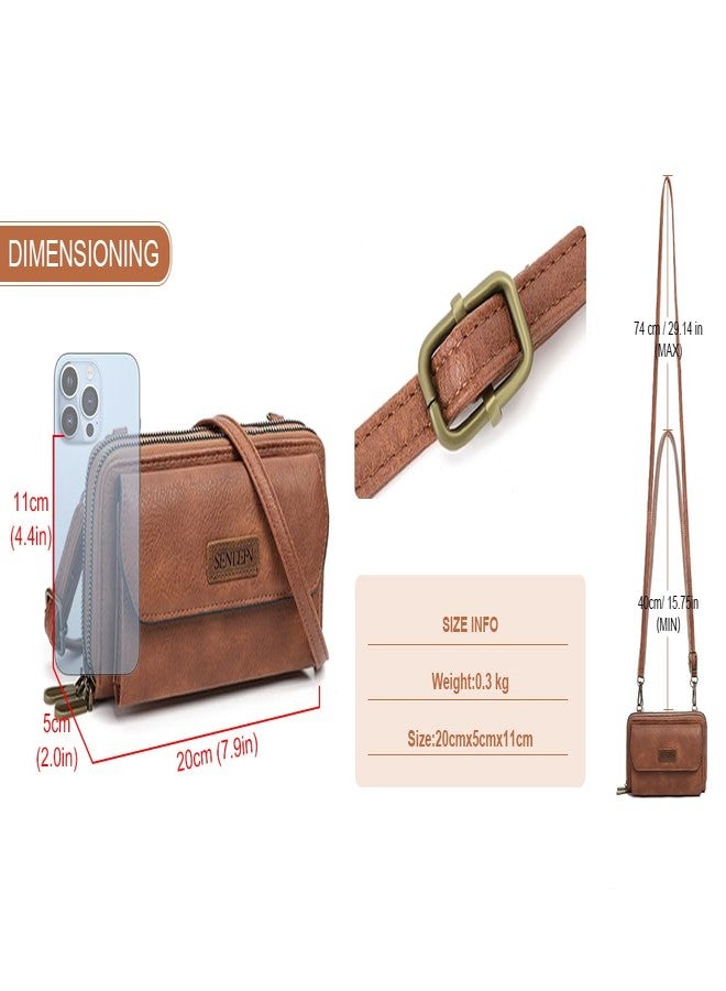 SENDEFN Small Crossbody Phone Purses for Women Vegan Leather Crossbody Bags Shoulder Handbags with Multiple Pockets Card Slots - Image 3