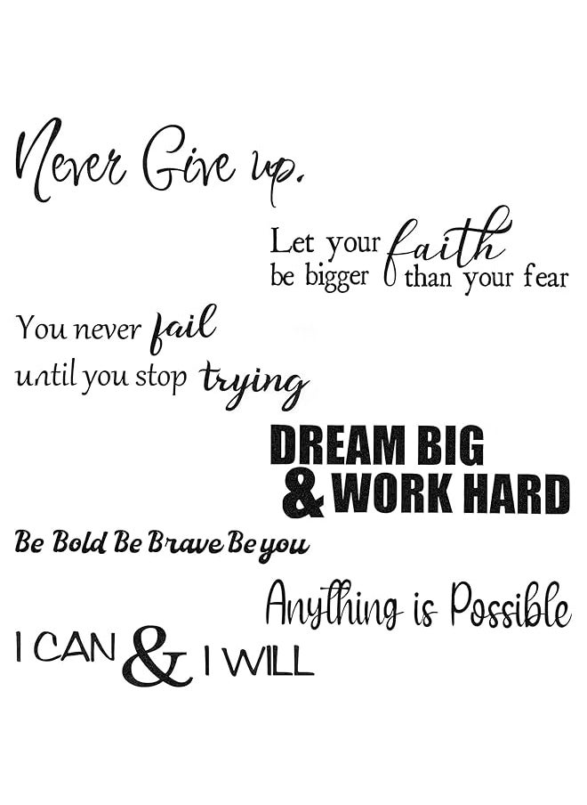 erorex 5 Sheets Vinyl Wall Quotes Stickers Inspirational Quotes Decals Peel And Stick Motivational Wall Decals Never Give Up Anything Is Possible Wall Decals For Bedroom Living Room Office Bathroom  - Image 1