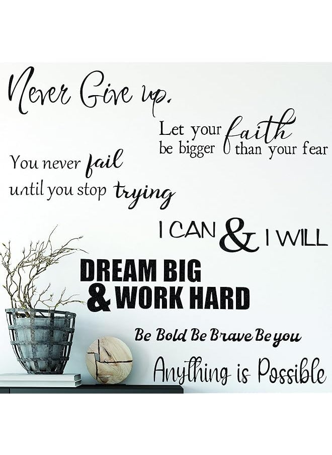 erorex 5 Sheets Vinyl Wall Quotes Stickers Inspirational Quotes Decals Peel And Stick Motivational Wall Decals Never Give Up Anything Is Possible Wall Decals For Bedroom Living Room Office Bathroom  - Image 3
