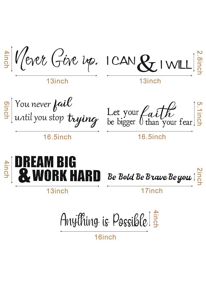 erorex 5 Sheets Vinyl Wall Quotes Stickers Inspirational Quotes Decals Peel And Stick Motivational Wall Decals Never Give Up Anything Is Possible Wall Decals For Bedroom Living Room Office Bathroom  - Image 2
