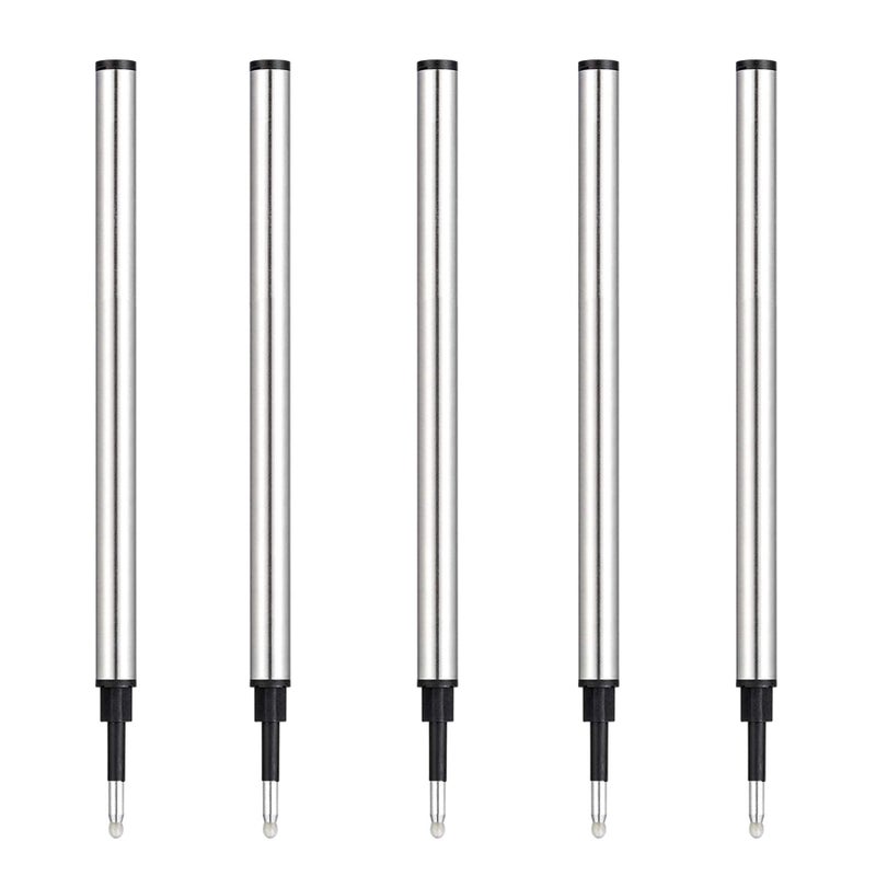 DunBong Rollerball Pen Refills, Roller Ball Fine Point 0.5mm, Red Ink Refill Pack of 5 - Replaceable Ballpoint Pen Refills Medium Point (Black) - Image 5
