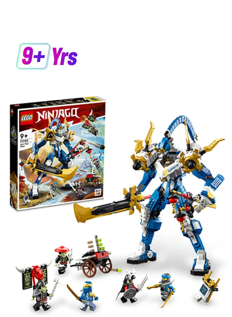ليغو NINJAGO Jay’s Titan Mech 71785 Building Toy Set for Ages 9+, Featuring a Battle Mech Toy with Jay, Nya and Green Bone Warrior Minifigures; Ninja Playset for Kids Who Love Building and Creative Play (794 Pieces)