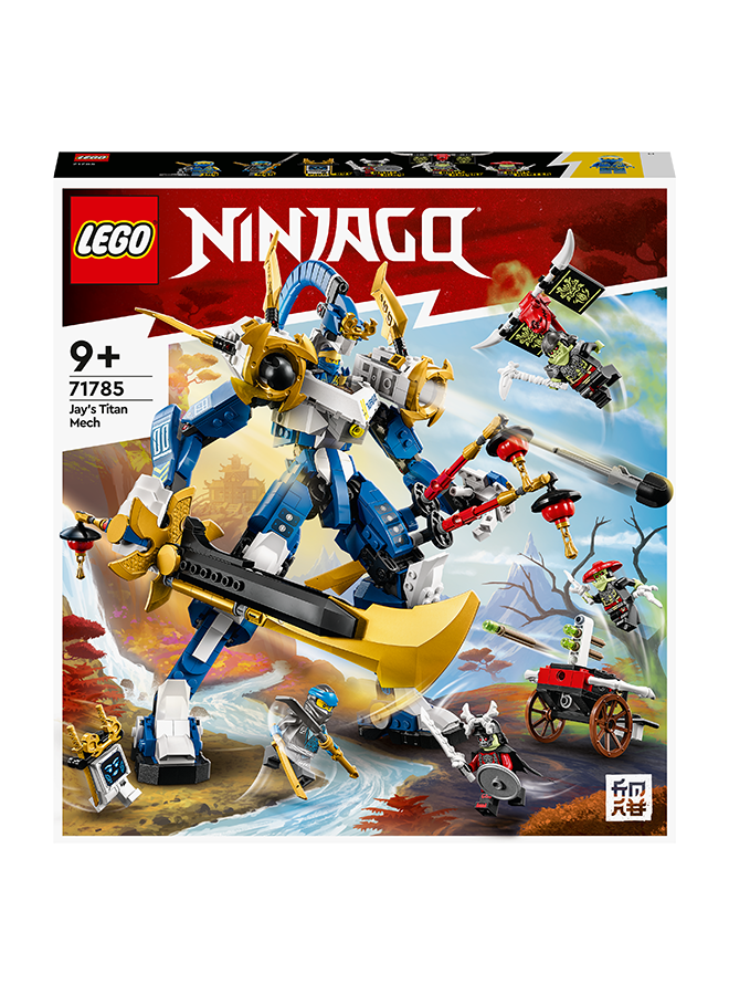 ليغو NINJAGO Jay’s Titan Mech 71785 Building Toy Set for Ages 9+, Featuring a Battle Mech Toy with Jay, Nya and Green Bone Warrior Minifigures; Ninja Playset for Kids Who Love Building and Creative Play (794 Pieces)