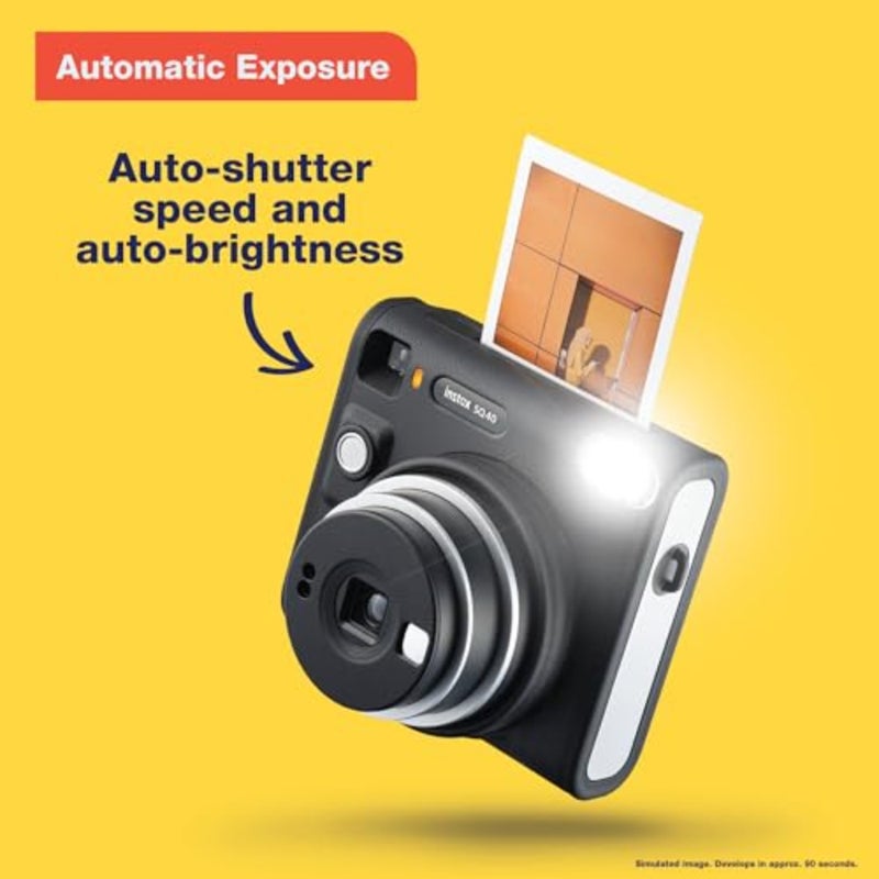 Instant camera for everyday use, plastic body, black color, compact design with square format prints - Image 3