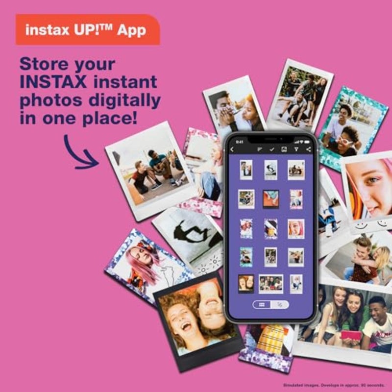 Instant camera for everyday use, plastic body, black color, compact design with square format prints - Image 5