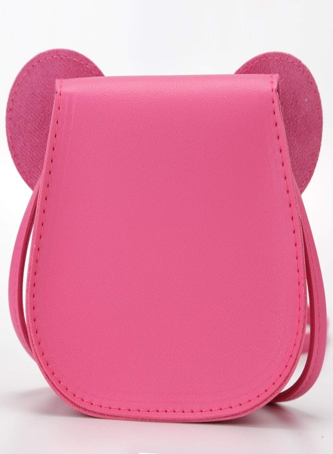 Ondeam Little Mouse Ear Bow Crossbody Purse,PU Shoulder Handbag for Kids Girls Toddlers(Rose Pink) - Image 4