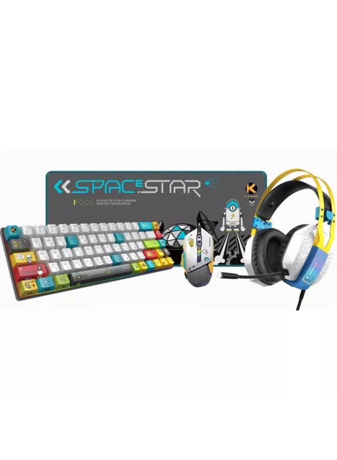 كي قيمنق حزمة ألعاب KGAMING KMP-04-R 4 في 1: ماوس، لوحة ماوس، لوحة مفاتيح (مفتاح أحمر)، سماعة رأس - Image 1